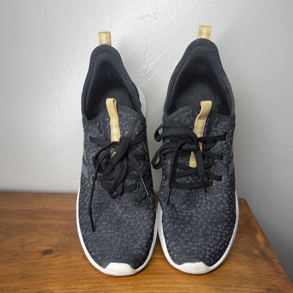 Adidas Cloudfoam Pure Womens Running Shoes Black Grey F34677 Size 9